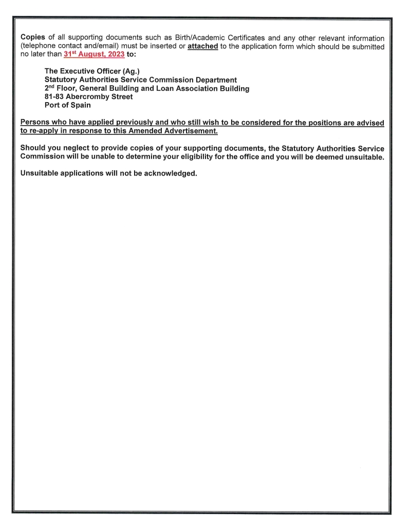 Career Details SASC Statutory Authorities Service Commission